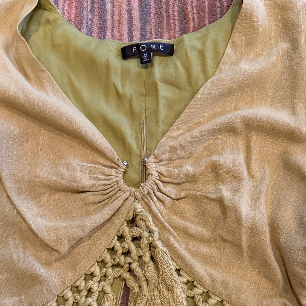 Vici Olive Fringe Mini Skirt Set - Picture 3 of 5